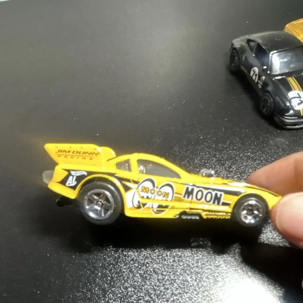 5-Piece Diecast Toy Car Lot - Blue Yellow Black Gold Silver Vehicles
